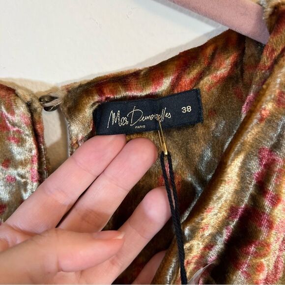 Anthropologie Mes Demoiselles V-Neck Velvet Batwing Dress Medium NWT - Picture 8 of 16